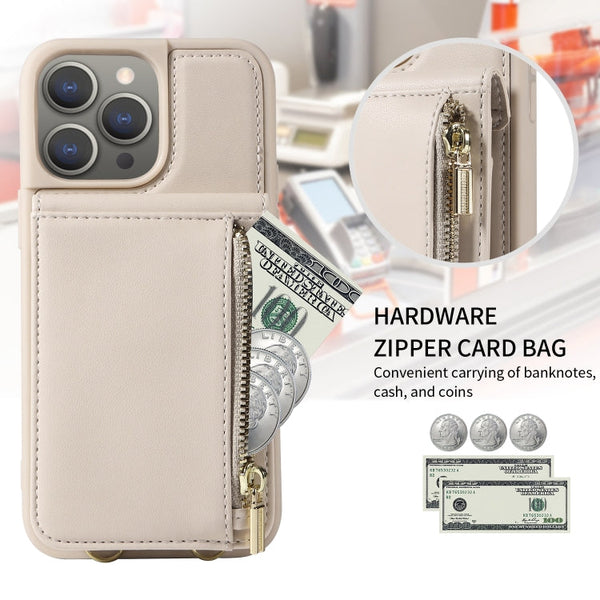 Crossbody Lanyard Zipper Wallet Leather Phone Case