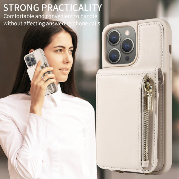 Crossbody Lanyard Zipper Wallet Leather Phone Case