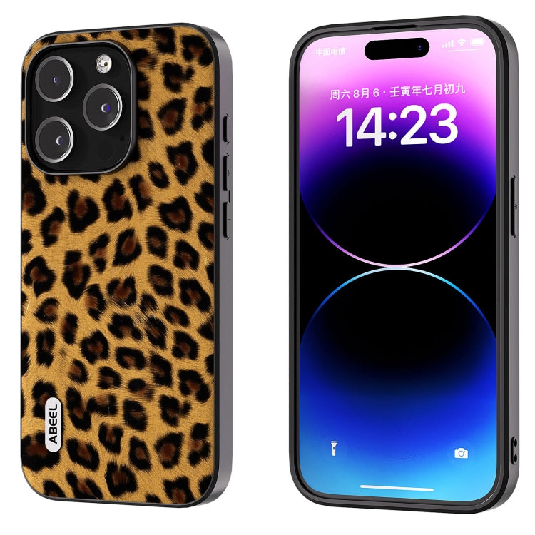 ABEEL Black Edge Leopard Phone Case, For iPhone 14 Pro, For iPhone 14 Pro Max