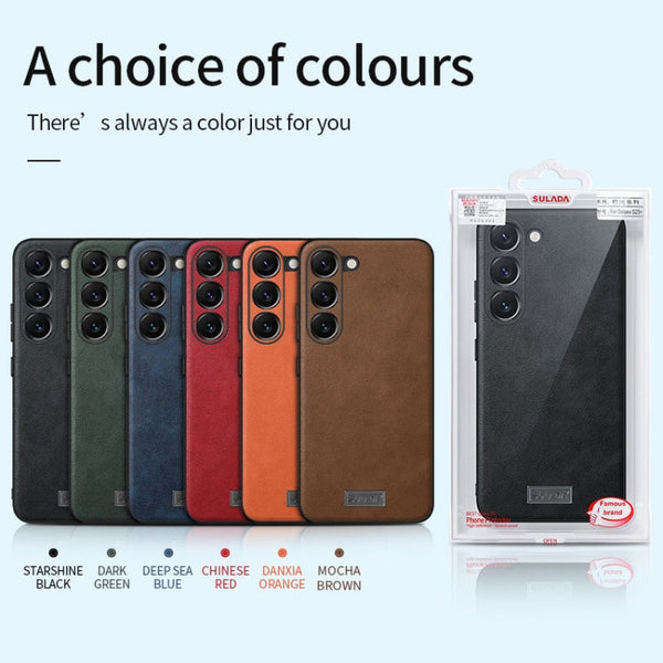 SULADA Shockproof TPU Hybrid Handmade Leather Phone Case