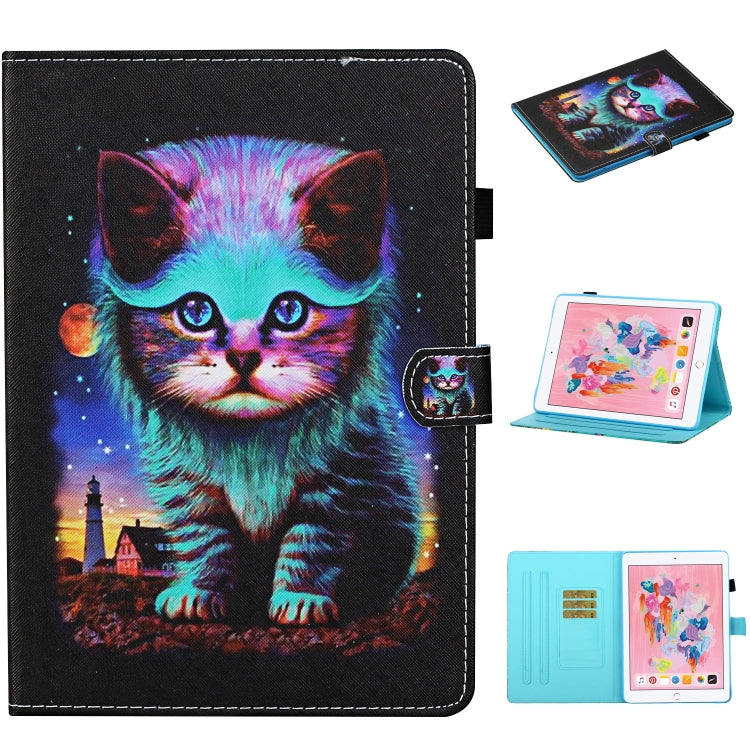Colored Drawing Stitching Horizontal Flip Leather Case, with Holder & Card Slots & Sleep / Wake-up Function