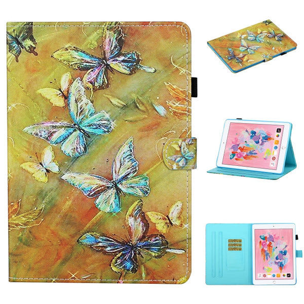 Colored Drawing Stitching Horizontal Flip Leather Case, with Holder & Card Slots & Sleep / Wake-up Function