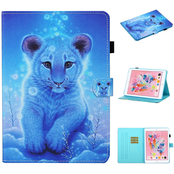Colored Drawing Stitching Horizontal Flip Leather Case, with Holder & Card Slots & Sleep / Wake-up Function