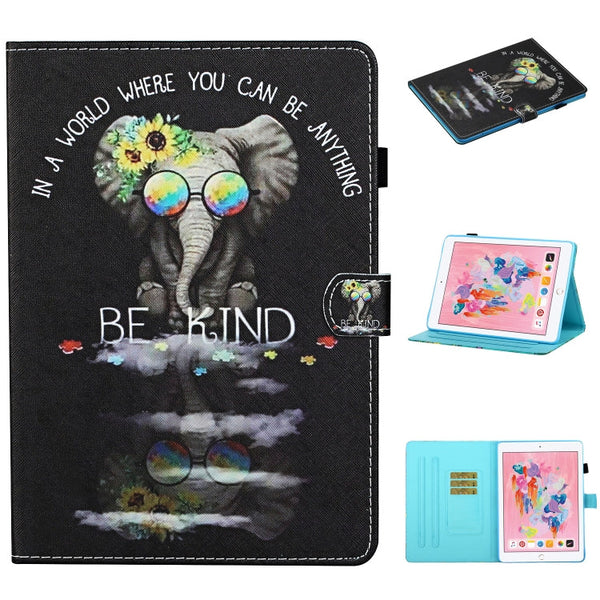 Colored Drawing Stitching Horizontal Flip Leather Case, with Holder & Card Slots & Sleep / Wake-up Function