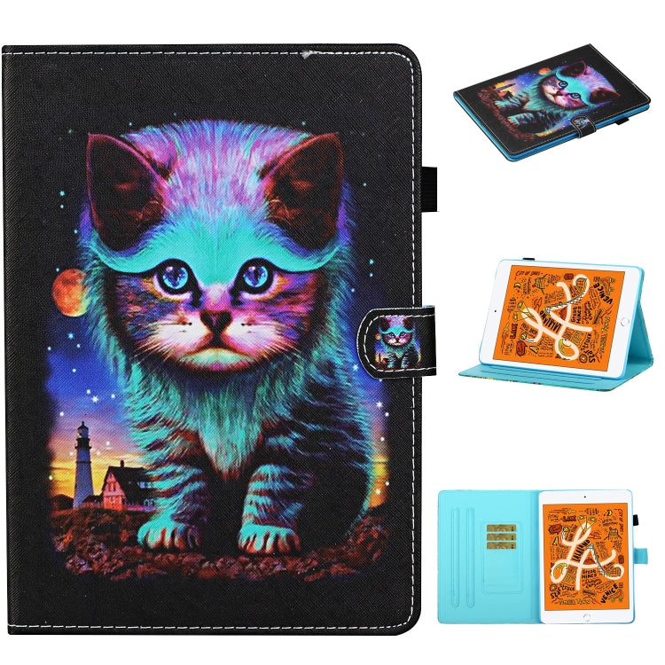 Colored Drawing Stitching Horizontal Flip Leather Case, with Holder & Card Slots & Sleep / Wake-up Function