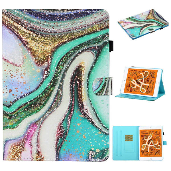Colored Drawing Stitching Horizontal Flip Leather Case, with Holder & Card Slots & Sleep / Wake-up Function