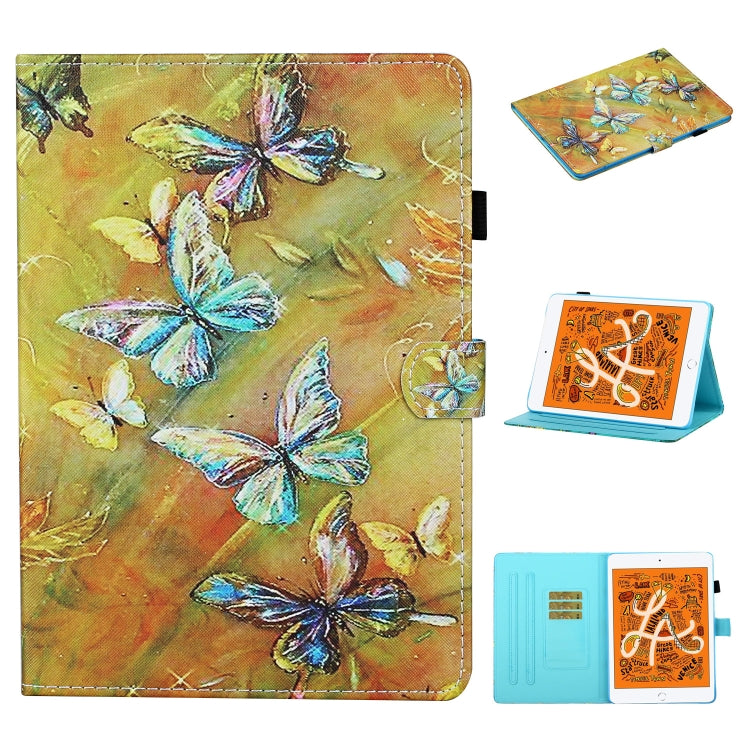 Colored Drawing Stitching Horizontal Flip Leather Case, with Holder & Card Slots & Sleep / Wake-up Function