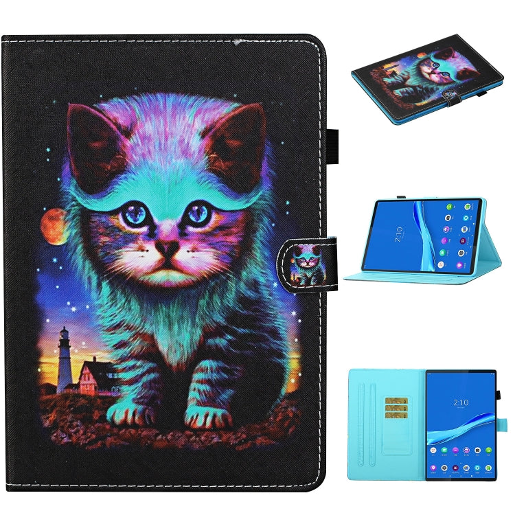 Colored Drawing Stitching Horizontal Flip Leather Case, with Holder & Card Slots & Sleep / Wake-up Function