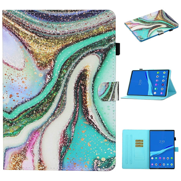 Colored Drawing Stitching Horizontal Flip Leather Case, with Holder & Card Slots & Sleep / Wake-up Function