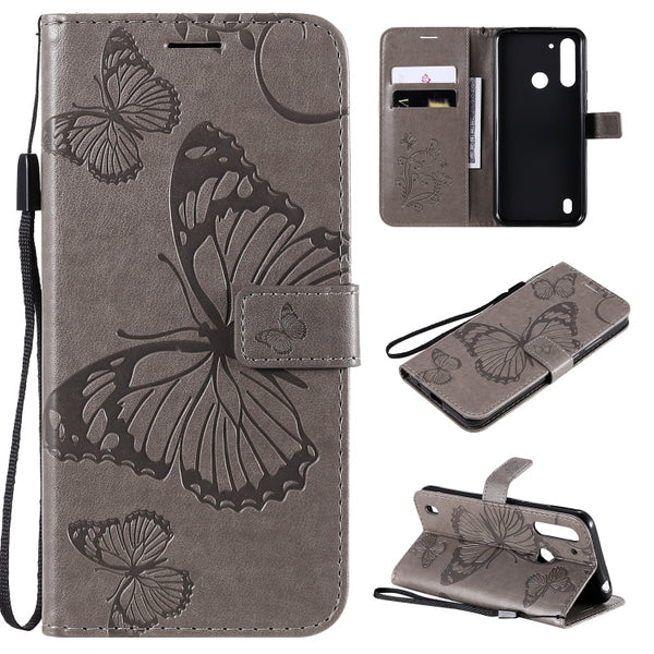 3D Butterflies Embossing Pattern Horizontal Flip Leather Case with Holder & Card Slot & Wallet