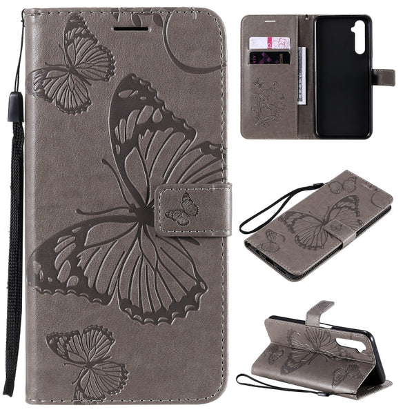 3D Butterflies Embossing Pattern Horizontal Flip Leather Case with Holder & Card Slot & Wallet