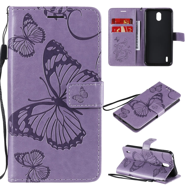 3D Butterflies Embossing Pattern Horizontal Flip Leather Case with Holder & Card Slot & Wallet