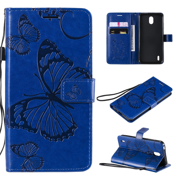 3D Butterflies Embossing Pattern Horizontal Flip Leather Case with Holder & Card Slot & Wallet