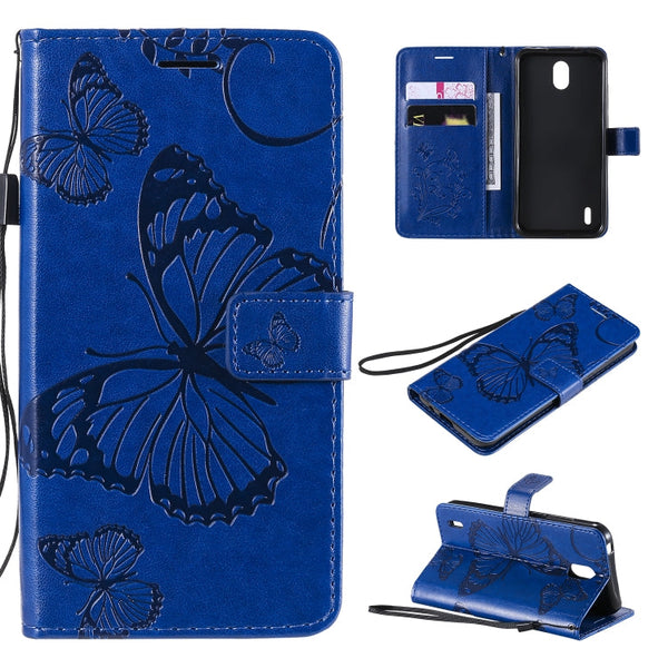 3D Butterflies Embossing Pattern Horizontal Flip Leather Case with Holder & Card Slot & Wallet