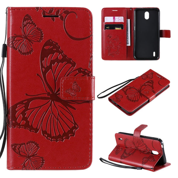 3D Butterflies Embossing Pattern Horizontal Flip Leather Case with Holder & Card Slot & Wallet