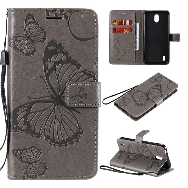 3D Butterflies Embossing Pattern Horizontal Flip Leather Case with Holder & Card Slot & Wallet