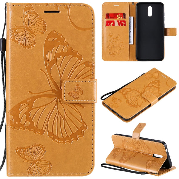 3D Butterflies Embossing Pattern Horizontal Flip Leather Case with Holder & Card Slot & Wallet