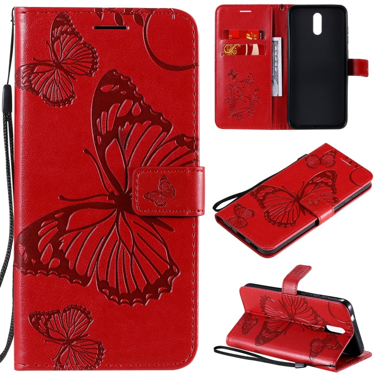 3D Butterflies Embossing Pattern Horizontal Flip Leather Case with Holder & Card Slot & Wallet