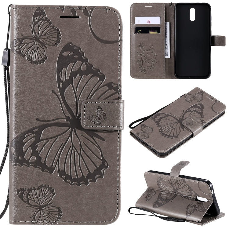 3D Butterflies Embossing Pattern Horizontal Flip Leather Case with Holder & Card Slot & Wallet