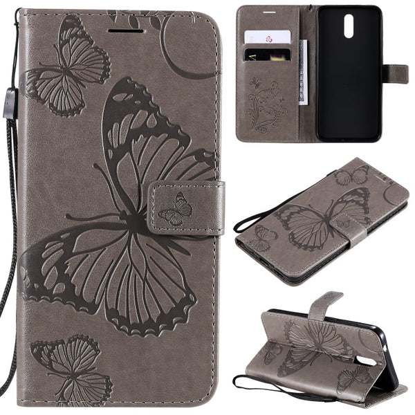 3D Butterflies Embossing Pattern Horizontal Flip Leather Case with Holder & Card Slot & Wallet