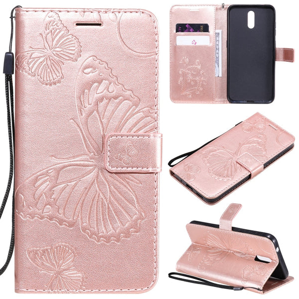 3D Butterflies Embossing Pattern Horizontal Flip Leather Case with Holder & Card Slot & Wallet