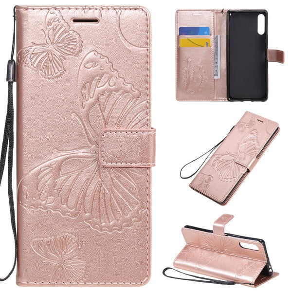 3D Butterflies Embossing Pattern Horizontal Flip Leather Case with Holder & Card Slot & Wallet