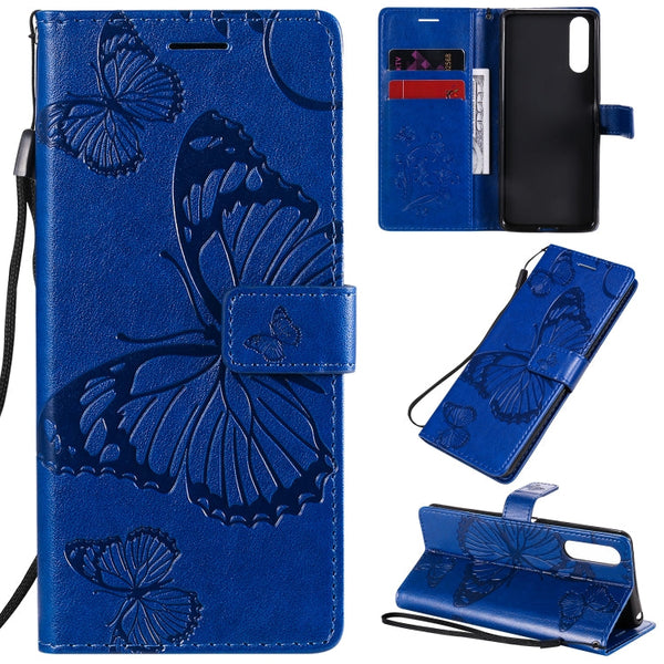 3D Butterflies Embossing Pattern Horizontal Flip Leather Case with Holder & Card Slot & Wallet