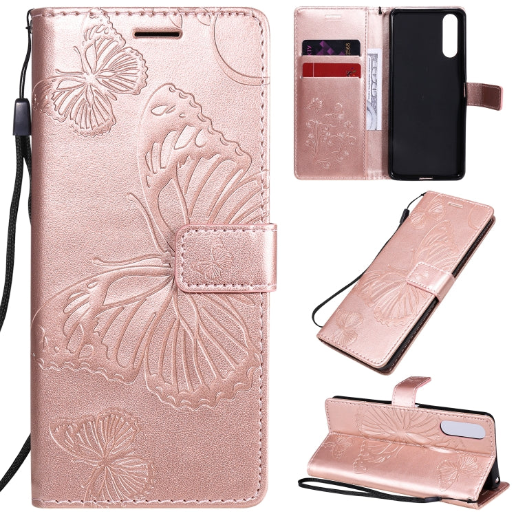 3D Butterflies Embossing Pattern Horizontal Flip Leather Case with Holder & Card Slot & Wallet