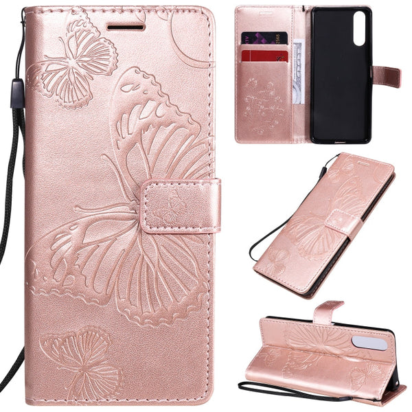3D Butterflies Embossing Pattern Horizontal Flip Leather Case with Holder & Card Slot & Wallet