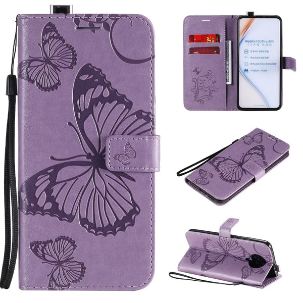 3D Butterflies Embossing Pattern Horizontal Flip Leather Case with Holder & Card Slot & Wallet