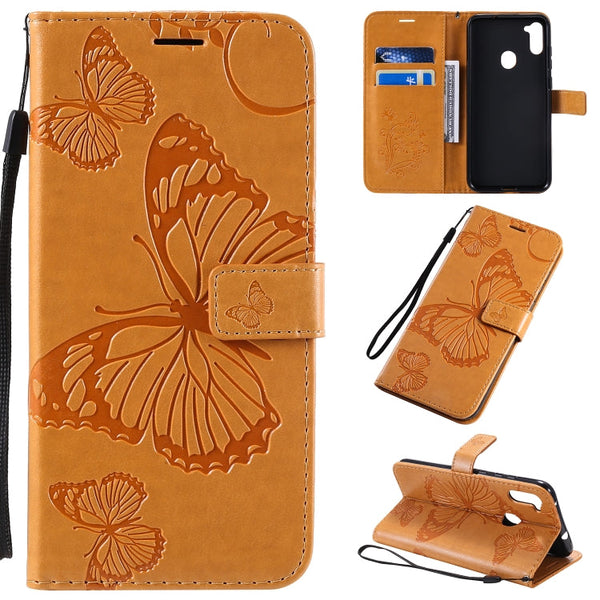 3D Butterflies Embossing Pattern Horizontal Flip Leather Case with Holder & Card Slot & Wallet