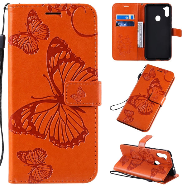 3D Butterflies Embossing Pattern Horizontal Flip Leather Case with Holder & Card Slot & Wallet