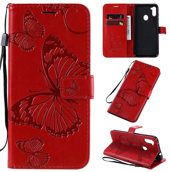 3D Butterflies Embossing Pattern Horizontal Flip Leather Case with Holder & Card Slot & Wallet