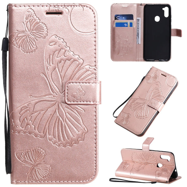3D Butterflies Embossing Pattern Horizontal Flip Leather Case with Holder & Card Slot & Wallet