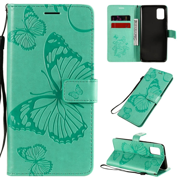 3D Butterflies Embossing Pattern Horizontal Flip Leather Case with Holder & Card Slot & Wallet