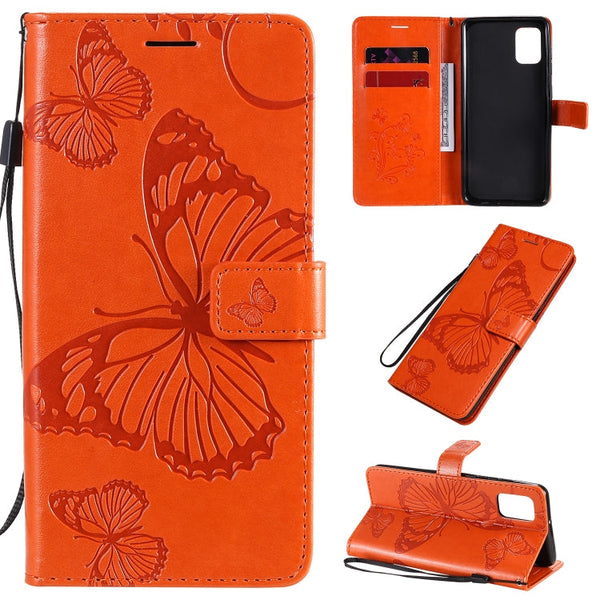 3D Butterflies Embossing Pattern Horizontal Flip Leather Case with Holder & Card Slot & Wallet