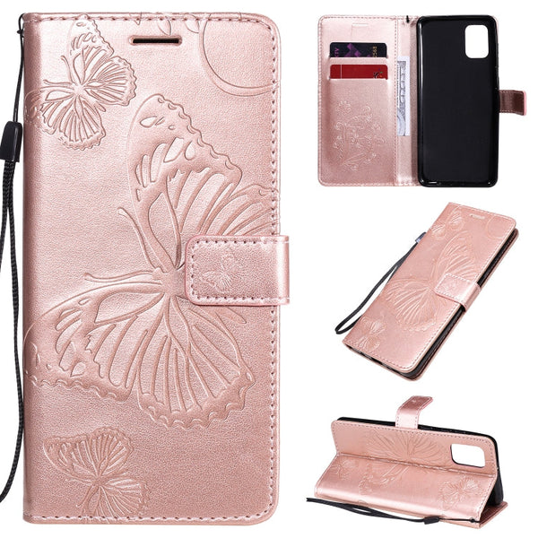 3D Butterflies Embossing Pattern Horizontal Flip Leather Case with Holder & Card Slot & Wallet