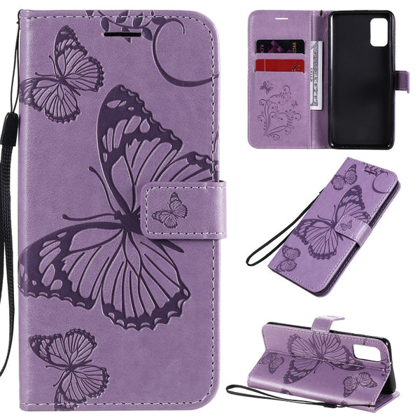 3D Butterflies Embossing Pattern Horizontal Flip Leather Case with Holder & Card Slot & Wallet