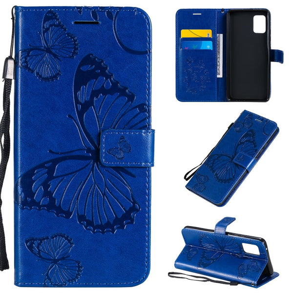 3D Butterflies Embossing Pattern Horizontal Flip Leather Case with Holder & Card Slot & Wallet