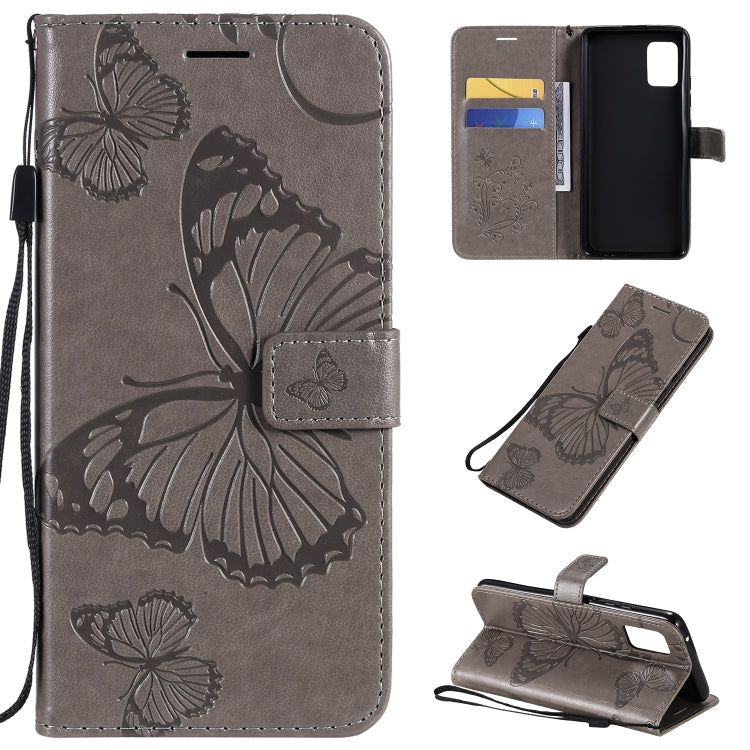 3D Butterflies Embossing Pattern Horizontal Flip Leather Case with Holder & Card Slot & Wallet