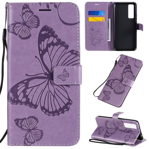 3D Butterflies Embossing Pattern Horizontal Flip Leather Case with Holder & Card Slot & Wallet