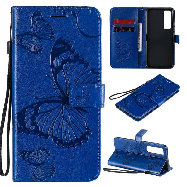 3D Butterflies Embossing Pattern Horizontal Flip Leather Case with Holder & Card Slot & Wallet