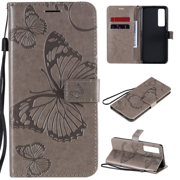 3D Butterflies Embossing Pattern Horizontal Flip Leather Case with Holder & Card Slot & Wallet