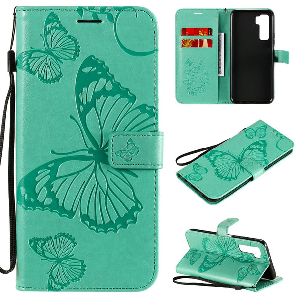 3D Butterflies Embossing Pattern Horizontal Flip Leather Case with Holder & Card Slot & Wallet