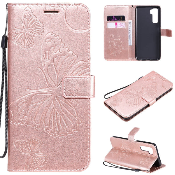 3D Butterflies Embossing Pattern Horizontal Flip Leather Case with Holder & Card Slot & Wallet
