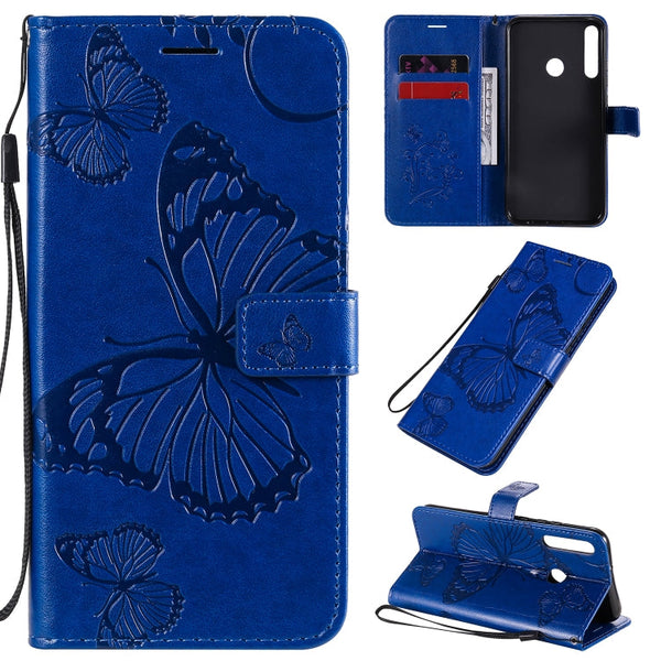 3D Butterflies Embossing Pattern Horizontal Flip Leather Case with Holder & Card Slot & Wallet