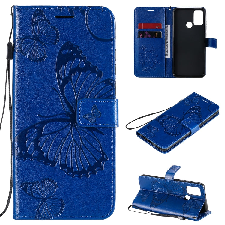 3D Butterflies Embossing Pattern Horizontal Flip Leather Case with Holder & Card Slot & Wallet
