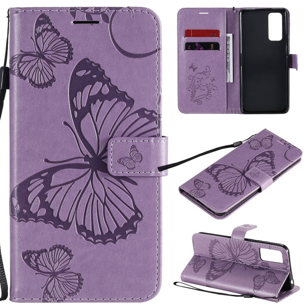 3D Butterflies Embossing Pattern Horizontal Flip Leather Case with Holder & Card Slot & Wallet