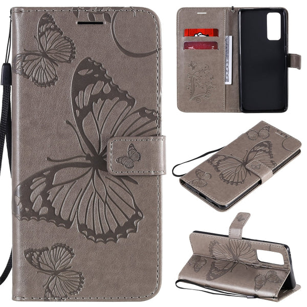 3D Butterflies Embossing Pattern Horizontal Flip Leather Case with Holder & Card Slot & Wallet