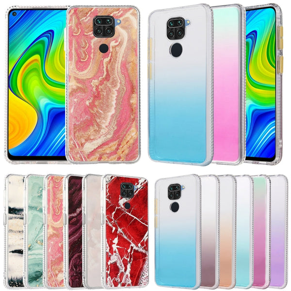 2pcs Gradient Marble Phone Case, For Xiaomi Redmi 9A, For Xiaomi Redmi 9, For Xiaomi Redmi 9C, For Xiaomi Redmi Note 9, For Xiaomi Redmi Note 9S
